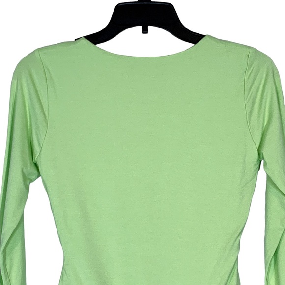 Naked Wardrobe Lime Green Cutout Long Sleeve Bodysuit - Picture 6 of 12